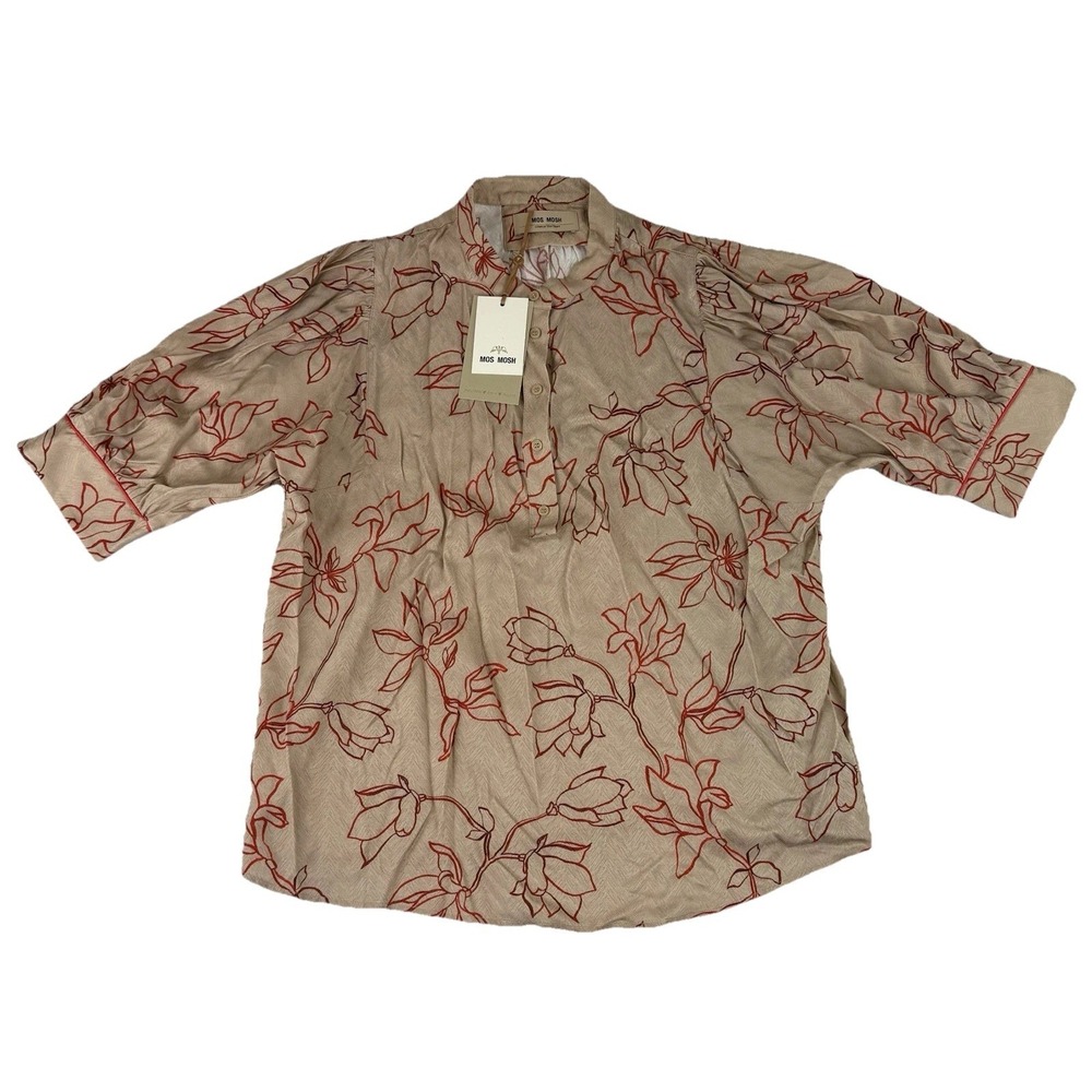 Mos Mosh Top MMEleana Leafy Blouse Women's Large 169110 NWT